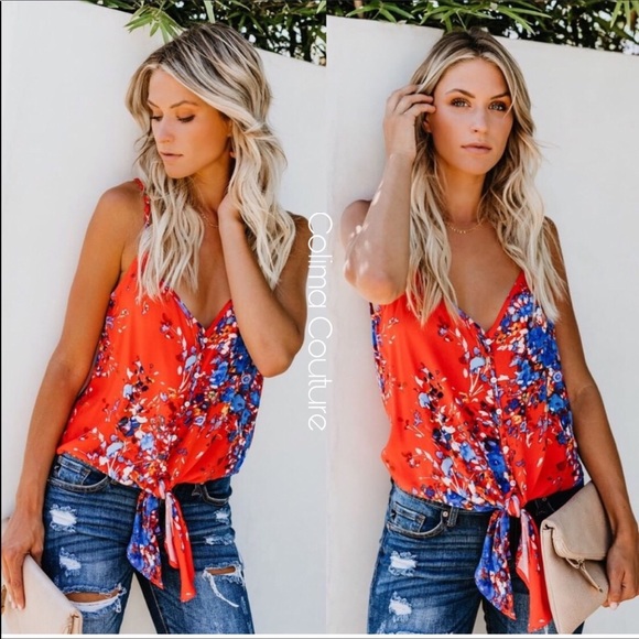 Back in stock! Hailey tie tank - Picture 1 of 4